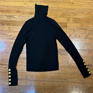 ALC Women’s black wool turtle neck size small with gold buttons